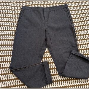 Sundance Pinstripe Trousers with Cuff and Velvet trim Details, Petite 14 P Great